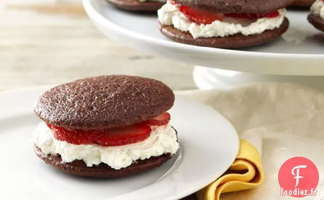 Tartes Whoopie au Chocolat et aux Fraises