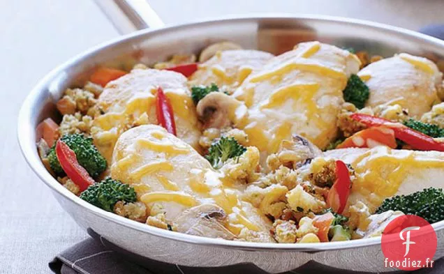 Poêle au Poulet au Cheddar et aux Légumes