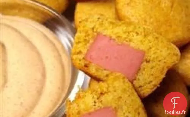 Mini Muffins de Chiot de Maïs du Sud-Ouest avec Sauce à trempette Fiesta