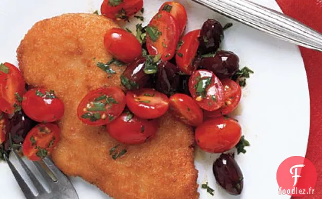 Poitrines de Poulet à la Salade de Tomates et d'Olives