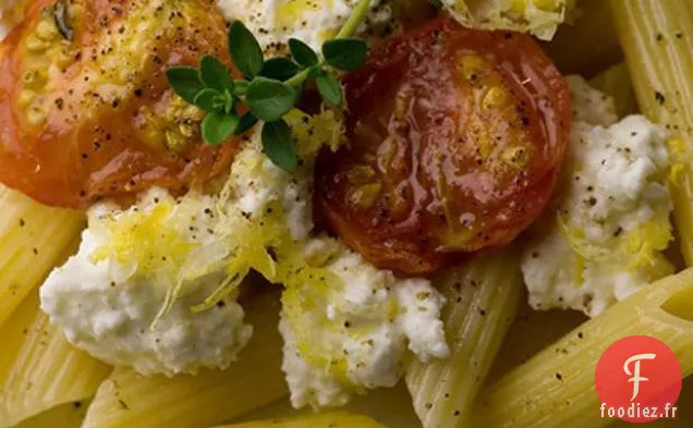 Penne Aux Tomates Rôties Et Ricotta Fraîche