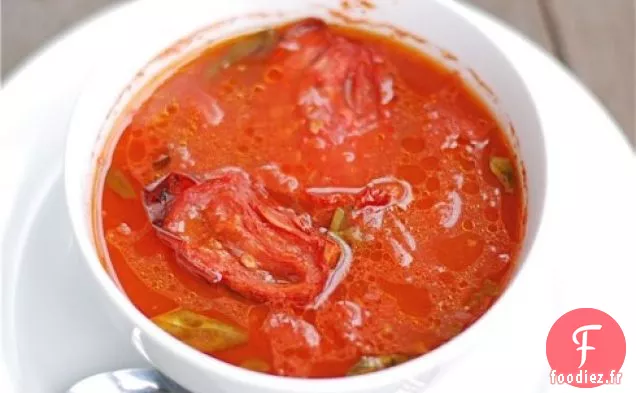 Soupe de Tomates Rôties et Basilic