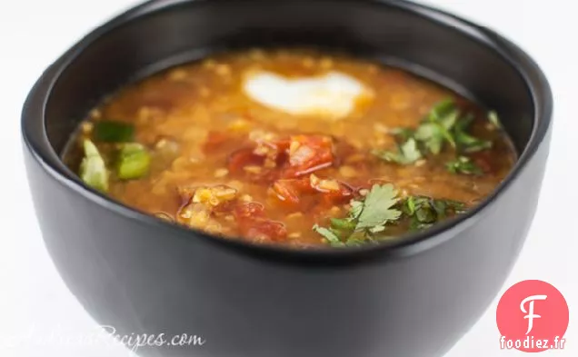 Soupe Épicée Aux Lentilles Rouges Et Aux Tomates