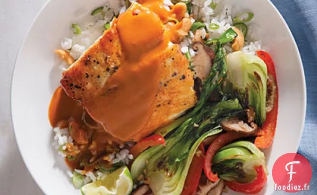 Flétan au Curry à la Noix de Coco