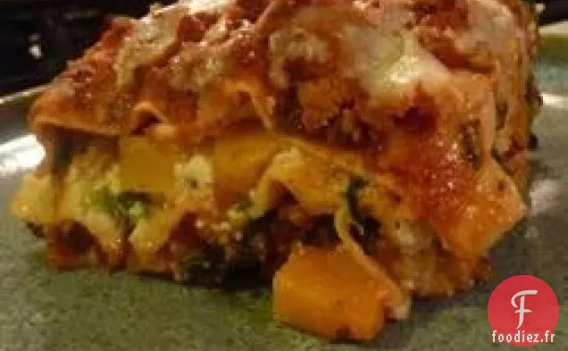 Lasagne à la Dinde avec Courge Musquée, Courgettes et Épinards