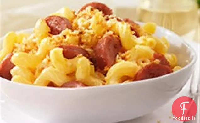 Macaroni au Saucisson Fumé Classique et Fromage