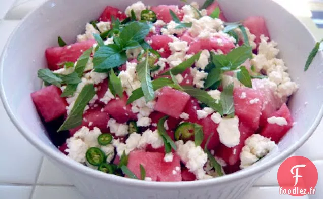 Salade De Pastèque, Feta Et Menthe