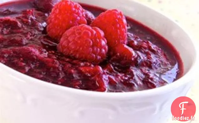 Melon À La Sauce Aux Framboises