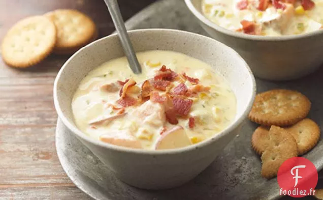 Chaudrée de Saumon et de Maïs au Bacon