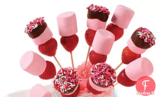 Trempettes à la Guimauve aux Fraises
