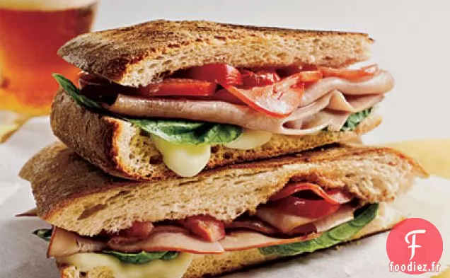 Panini Mozzarella, Jambon et Basilic