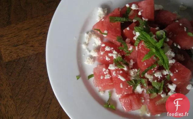 Salade De Pastèque À La Feta, Menthe Et Citron Vert