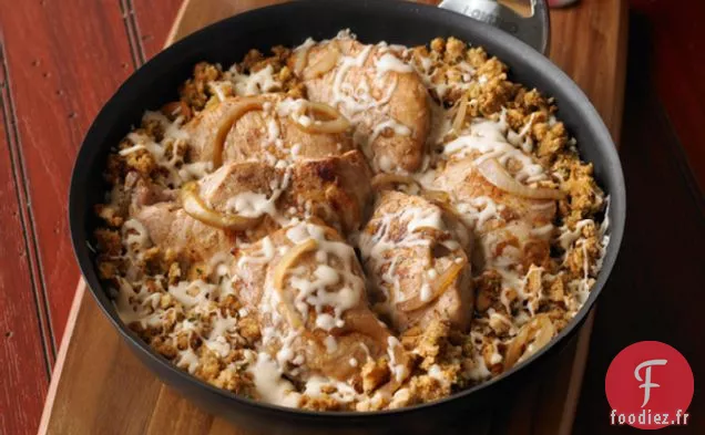 Poêlée de Côtelettes de Porc à l'Oignon Français