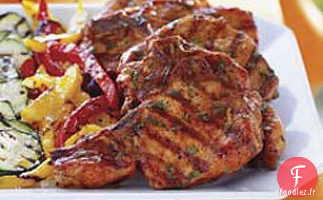Côtelettes de Porc Grillées au Barbecue à la Coriandre