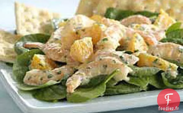 Salade de Crevettes Tropicales avec Vinaigrette au Citron Vert