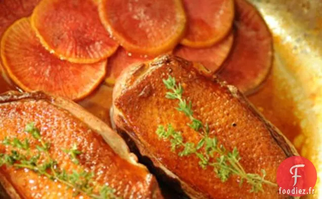Canard Glacé Aux Pommes Et Radis Pastèque