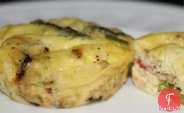 Quiche Sans Croûte aux Asperges aux Champignons et au Bacon