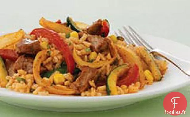Porc Mexicain avec Riz aux Légumes