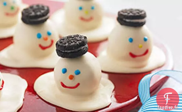 Boules de Biscuits de Bonhommes de Neige Fondantes