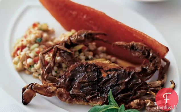 Crabes à Carapace Molle avec Salade Farro