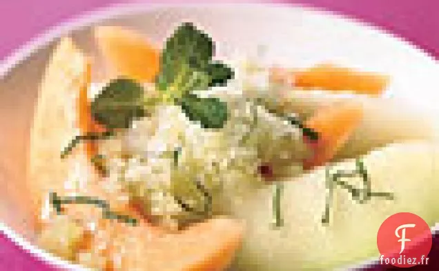 Melon d'été au Granité Basilic-Menthe