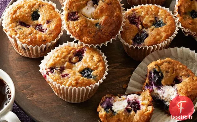 Muffins au Gâteau au Fromage aux Baies Sauvages et à l'Avoine