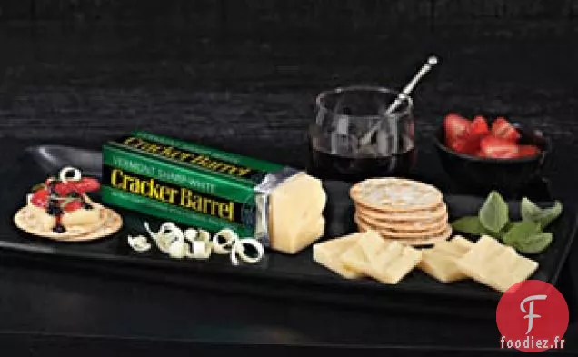 PLATEAU D'appariement de Cheddar Blanc Vermont CRACKER BARREL