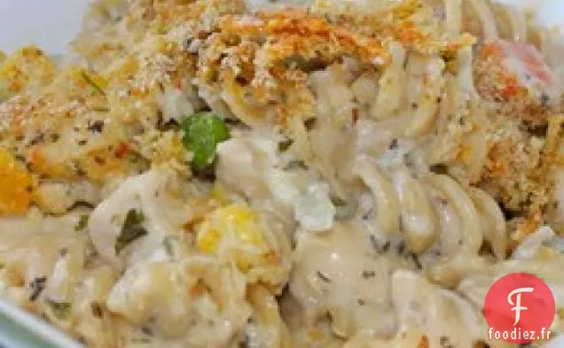 Casserole de Poulet et de Pâtes aux Légumes Mélangés