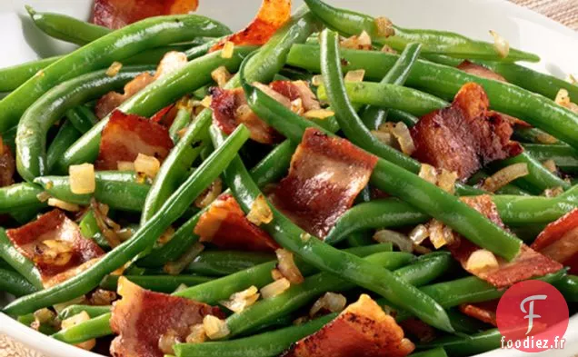 sauté de Haricots Verts, Bacon et à lÂ'échalote