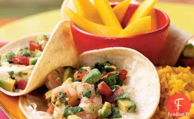 Tacos aux Crevettes et à l'Avocat à la Seviche
