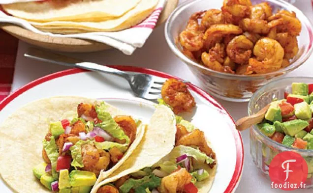 Tacos aux Crevettes et à l'Avocat