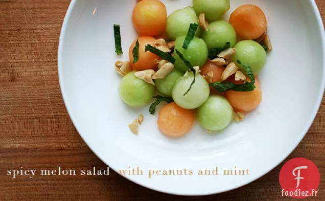 Salade De Melon Épicée Aux Arachides Et À La Menthe