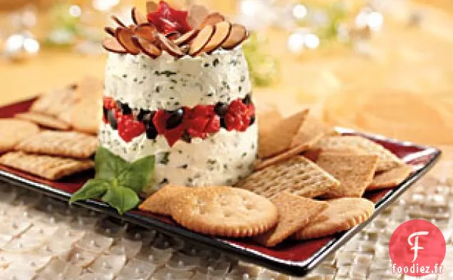 Tartinade De Poivron Rouge Rôti au Basilic En Couches