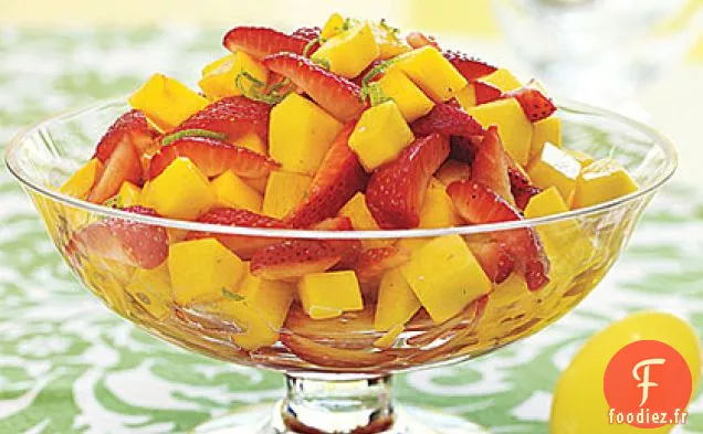 Salade Mangue-Fraise Parfumée au Citron Vert