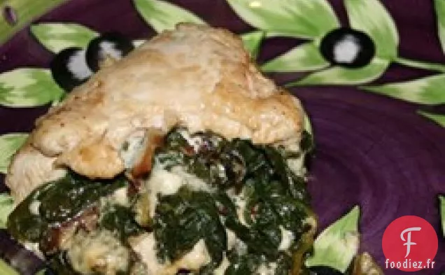 Poitrine de Poulet Farcie au Fromage Bleu aux Épinards et au Bacon