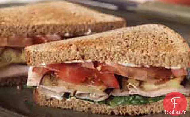 Sandwich à la Dinde, Aubergines et Tomates
