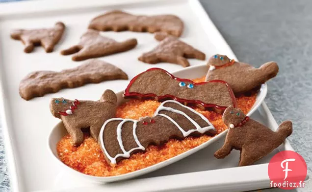 Biscuits d'Halloween au Chocolat Chauves-Souris et Chats