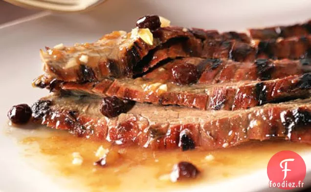 Steak de Flanc Grillé avec Glaçage Chutney-Bourbon