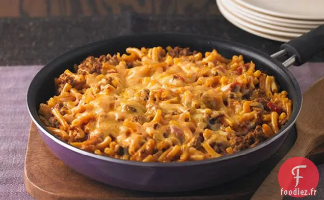 Poêlée de Macaronis au Fromage et au Bœuf