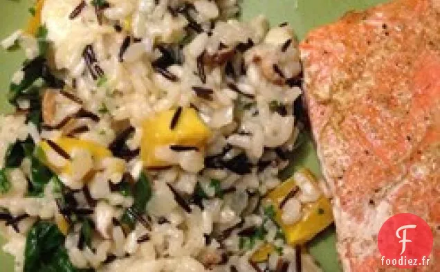 Risotto de Riz Sauvage à la Courge Musquée et aux Champignons Shiitake