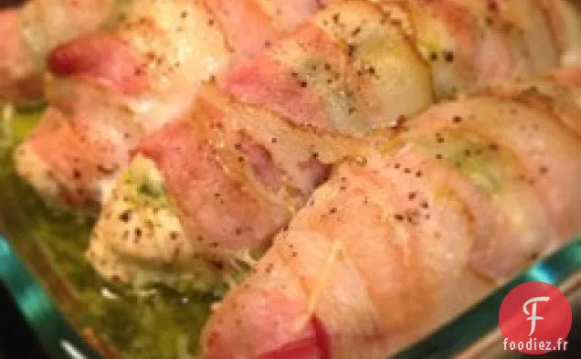 Poulet au Pesto Enveloppé de Bacon