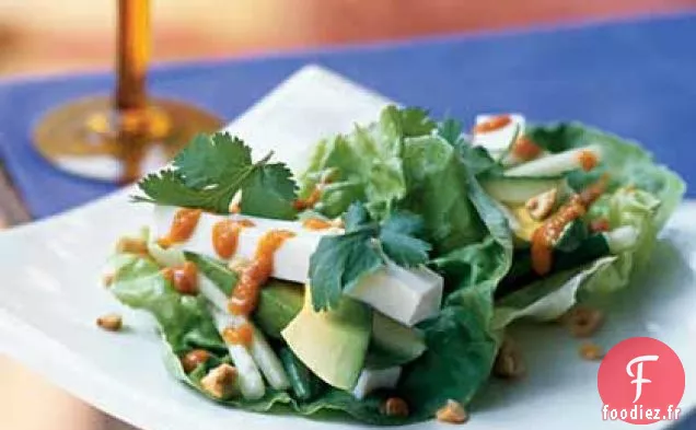 Wraps de Laitue aux Légumes et au Tofu au Miso Sambal