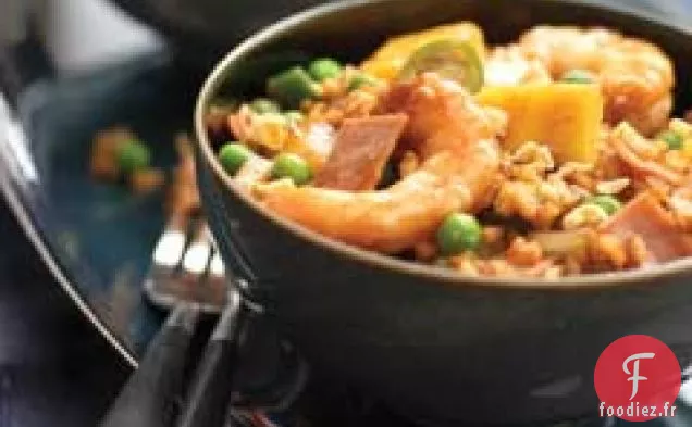 Riz frit à l'Ananas, Crevettes et Jambon