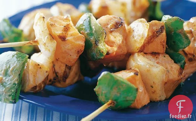 Brochettes de Saumon Grillées Épicées