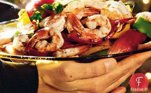 Crevettes et Légumes au Persil Grillés