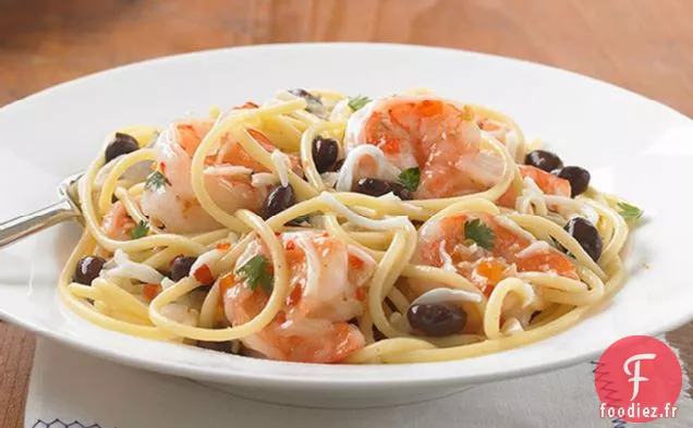 Pâtes aux Crevettes et Haricots Noirs