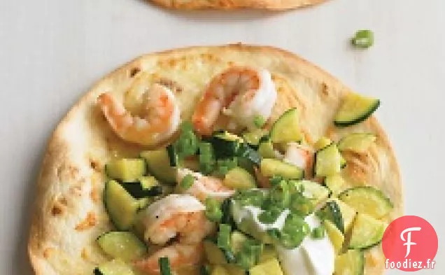 Tostadas Aux Crevettes Et Courgettes
