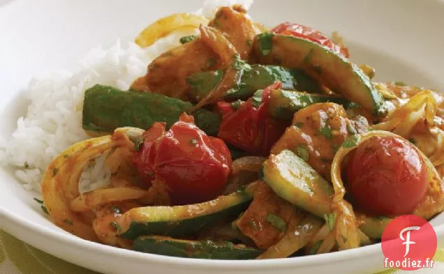 Curry de Poulet Thaï, Courgettes et Tomates