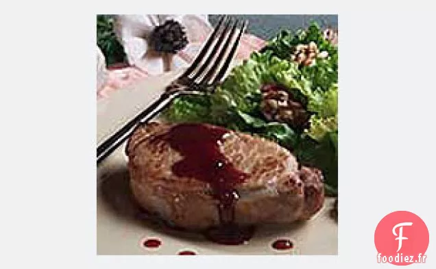 Côtelettes De Porc Glacées aux Framboises