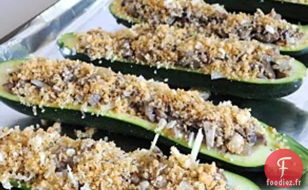 Courgettes Farcies Aux Champignons Avec Garniture De Panko Au Parmesan